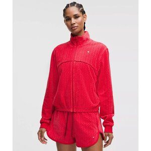 Court Rival Velvet Terry Tennis Jacket - Lulu Red/Dark Sport Red